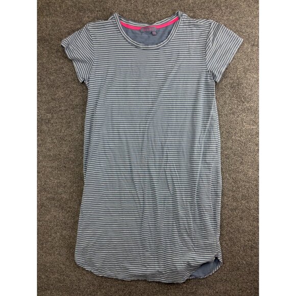 Fresh Produce T-Shirt Dress S/M Blue White Stripe Short Sleeve Made In USA - Picture 1 of 7